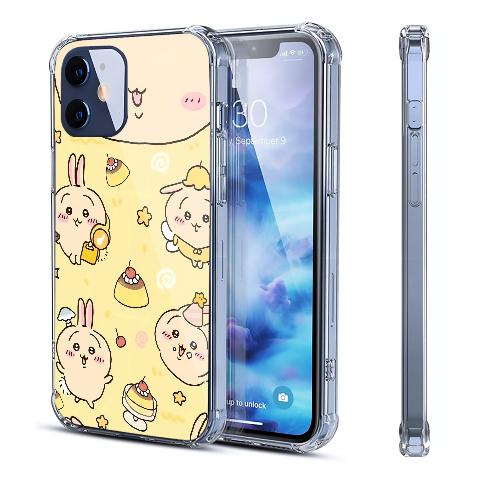 （画像用） ちいかわ Chii-kawa 【iPhone 12シリーズ対応】透明スマホケース（クリアソフトケース）